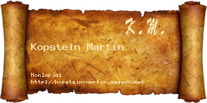 Kopstein Martin névjegykártya